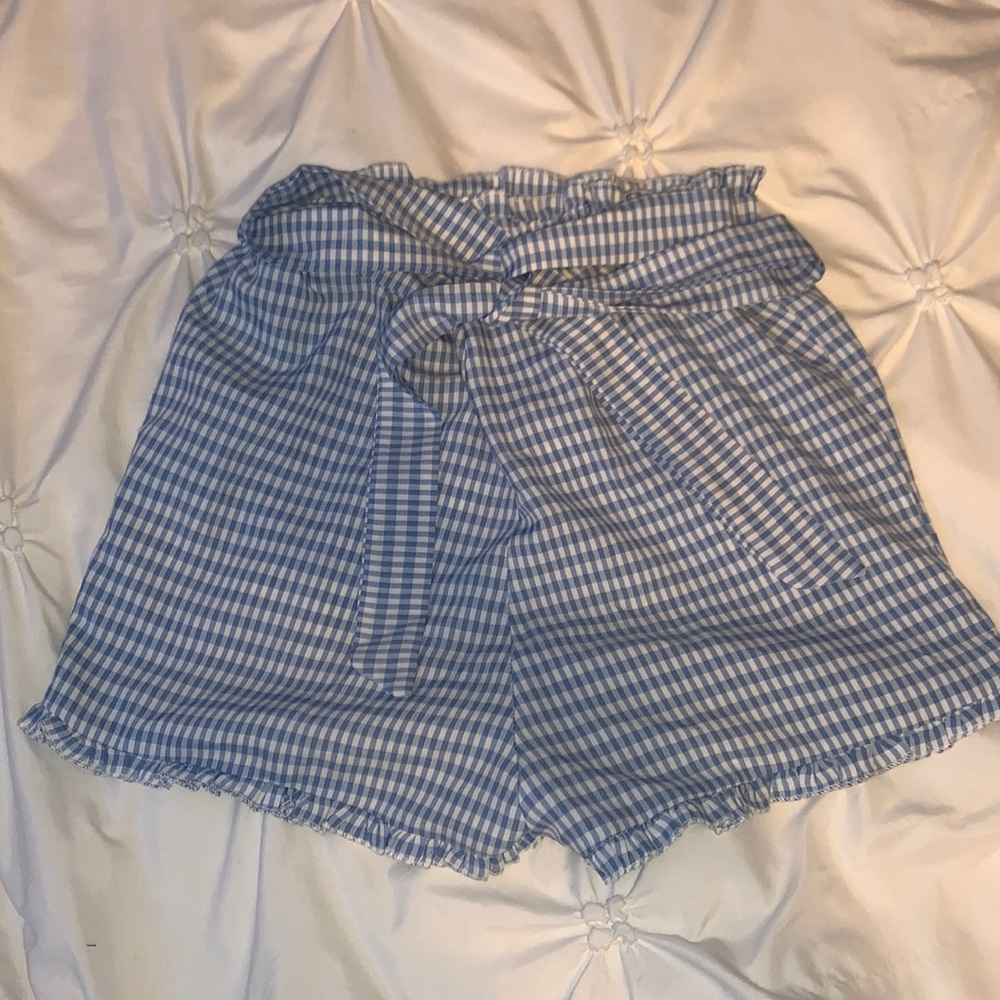 blue plaid shorts shein xs